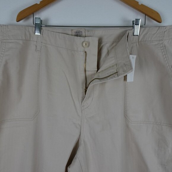 Levi's Straight Leg Pants Women's Plus Size 24W Beige Stretch Denim - Picture 3 of 8